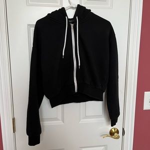 Cropped Zip Up Hoodie